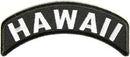 Hawaii State White on Black Small Rocker Patch Front for Biker Jacket Vest - STURGIS MIDWEST INC.