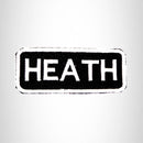 HEATH Black and White Name Tag Iron on Patch for Biker Vest and Jacket NB223 - STURGIS MIDWEST INC.
