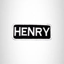 HENRY Black and White Name Tag Iron on Patch for Biker Vest and Jacket NB224 - STURGIS MIDWEST INC.