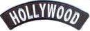 Hollywood State White on Black Small Rocker Patch Front for Biker Jacket Vest - STURGIS MIDWEST INC.