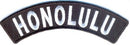 Honolulu State White on Black Small Rocker Patch Front for Biker Jacket Vest - STURGIS MIDWEST INC.