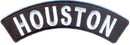 Houston State White on Black Small Rocker Patch Front for Biker Jacket Vest - STURGIS MIDWEST INC.