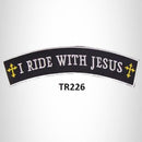 I RIDE WITH JESUS with Crosses Iron on Top Rocker Patch for Biker Vest Jacket - STURGIS MIDWEST INC.