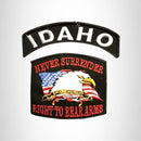 IDAHO and NEVER SURRENDER Small Patches Set for Biker Vest - STURGIS MIDWEST INC.
