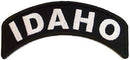 Idaho State White on Black Small Rocker Patch Front for Biker Jacket Vest - STURGIS MIDWEST INC.