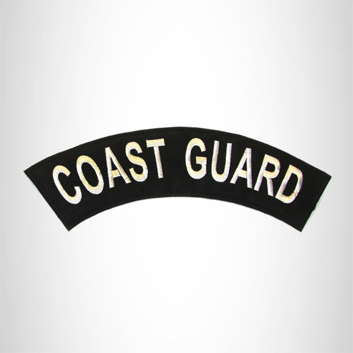 COAST GUARD White on Black Top Rocker Patch for Biker Vest Jacket TR351