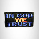 IN GOD WE TRUST Blue and Red on Black Small Patch Iron on for Vest SB643 - STURGIS MIDWEST INC.