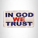 In God We Trust Blue and Red on White Small Patch Iron on for Biker Vest SB800 - STURGIS MIDWEST INC.