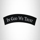 In God we Trust White on Black with Silver border Small Patch Iron on for Biker Vest SB767 - STURGIS MIDWEST INC.