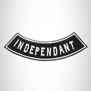 INDEPENDENT White on Black Bottom Rocker Iron on Patch for Biker Vest BR448 - STURGIS MIDWEST INC.