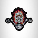 Indian Biker Skull in Headdress Small Patch for Vest Jacket SB540 - STURGIS MIDWEST INC.