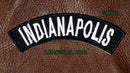 Indianapolis State White on Black Small Rocker Patch Front for Biker Jacket Vest - STURGIS MIDWEST INC.