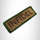 Infidel Black on Tan with Green Border Small Patch Iron on for Biker Vest SB773 - STURGIS MIDWEST INC.