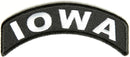 Iowa State White on Black Small Rocker Patch Front for Biker Jacket Vest - STURGIS MIDWEST INC.