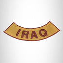 IRAQ Brown on Gold with Boarder Bottom Rocker Iron on Patch for Biker Vest - STURGIS MIDWEST INC.