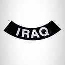 IRAQ White on Black with Boarder Bottom Rocker Patch for Vest - STURGIS MIDWEST INC.