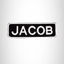 JACOB Black and White Name Tag Iron on Patch for Biker Vest and Jacket NB225 - STURGIS MIDWEST INC.