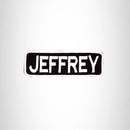 JEFFREY Black and White Name Tag Iron on Patch for Biker Vest and Jacket NB227 - STURGIS MIDWEST INC.