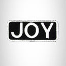 Joy White on Black Iron on Name Tag Patch for Biker Vest NB120 - STURGIS MIDWEST INC.