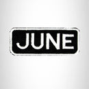 June White on Black Iron on Name Tag Patch for Biker Vest NB119 - STURGIS MIDWEST INC.