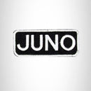 Juno White on Black Iron on Name Tag Patch for Biker Vest NB121 - STURGIS MIDWEST INC.