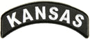 Kansas State White on Black Small Rocker Patch Front for Biker Jacket Vest - STURGIS MIDWEST INC.