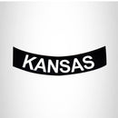 Kansas White and Black Bottom Rocker Patch for Biker Vest BR383 - STURGIS MIDWEST INC.