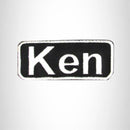 Ken White on Black Iron on Name Tag Patch for Biker Vest NB173 - STURGIS MIDWEST INC.