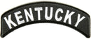 Kentuky State White on Black Small Rocker Patch Front for Biker Jacket Vest - STURGIS MIDWEST INC.