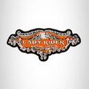 Lady Motorcycle Rider Orange Eagle Iron on Center Patch for Women Vest Jacket - STURGIS MIDWEST INC.