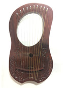Lyre Harp 10 String Musical Instrument Solid Wood Handmade Carved with Padded Carry Bag