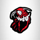 Left Reaper Red & white on Black Iron on Small Patch for Biker Vest SB1018 - STURGIS MIDWEST INC.