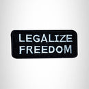 LEGALIZE FREEDOM White on Black Small Patch Iron on for Vest SB571 - STURGIS MIDWEST INC.