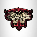 Live Love Ride Red and White on Black Small Patch Iron on for Biker Vest SB732 - STURGIS MIDWEST INC.