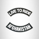 LIVE TO RIDE AFGHANISTAN Rocker 2 Patches Set Sew on for Vest Jacket - STURGIS MIDWEST INC.