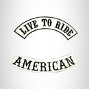 LIVE TO RIDE AMERICAN Rocker 2 Patches Set Sew on for Vest Jacket - STURGIS MIDWEST INC.