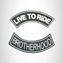 LIVE TO RIDE BROTHERHOOD Rocker 2 Patches Set Sew on for Vest Jacket - STURGIS MIDWEST INC.