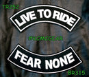 LIVE TO RIDE FEAR NONE Rocker 2 Patches Set Sew on for Vest Jacket - STURGIS MIDWEST INC.