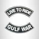 LIVE TO RIDE GULF WAR Rocker 2 Patches Set Sew on for Vest Jacket - STURGIS MIDWEST INC.