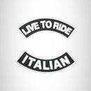 LIVE TO RIDE ITALIAN Rocker 2 Patches Set Sew on for Vest Jacket - STURGIS MIDWEST INC.