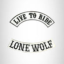LIVE TO RIDE LONE WOLF Rocker 2 Patches Set Sew on for Vest Jacket - STURGIS MIDWEST INC.