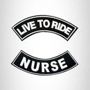 LIVE TO RIDE NURSE Rocker 2 Patches Set Sew on for Vest Jacket - STURGIS MIDWEST INC.