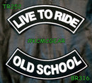 LIVE TO RIDE OLD SCHOOL Rocker 2 Patches Set Sew on for Vest Jacket - STURGIS MIDWEST INC.