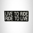 Live to Ride Ride to Live Small Patch Iron on for Vest Jacket SB524 - STURGIS MIDWEST INC.