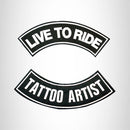 LIVE TO RIDE TATTOO ARTIST Rocker 2 Patches Set Sew on for Vest Jacket - STURGIS MIDWEST INC.