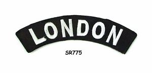 London White on Black Small Rocker Iron on Patches for Biker Vest and Jacket-STURGIS MIDWEST INC.