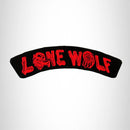LONE WOLF Red on Black Top Rocker Patch for Biker Vest Jacket TR345 - STURGIS MIDWEST INC.