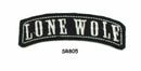 Lone Wolf White on Black Small Rocker Patch Front for Biker Jacket Vest - STURGIS MIDWEST INC.