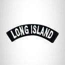 Long Island State White on Black Small Rocker Patch Front for Biker Jacket Vest - STURGIS MIDWEST INC.
