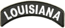 Louisiana State White on Black Small Rocker Patch Front for Biker Jacket Vest - STURGIS MIDWEST INC.